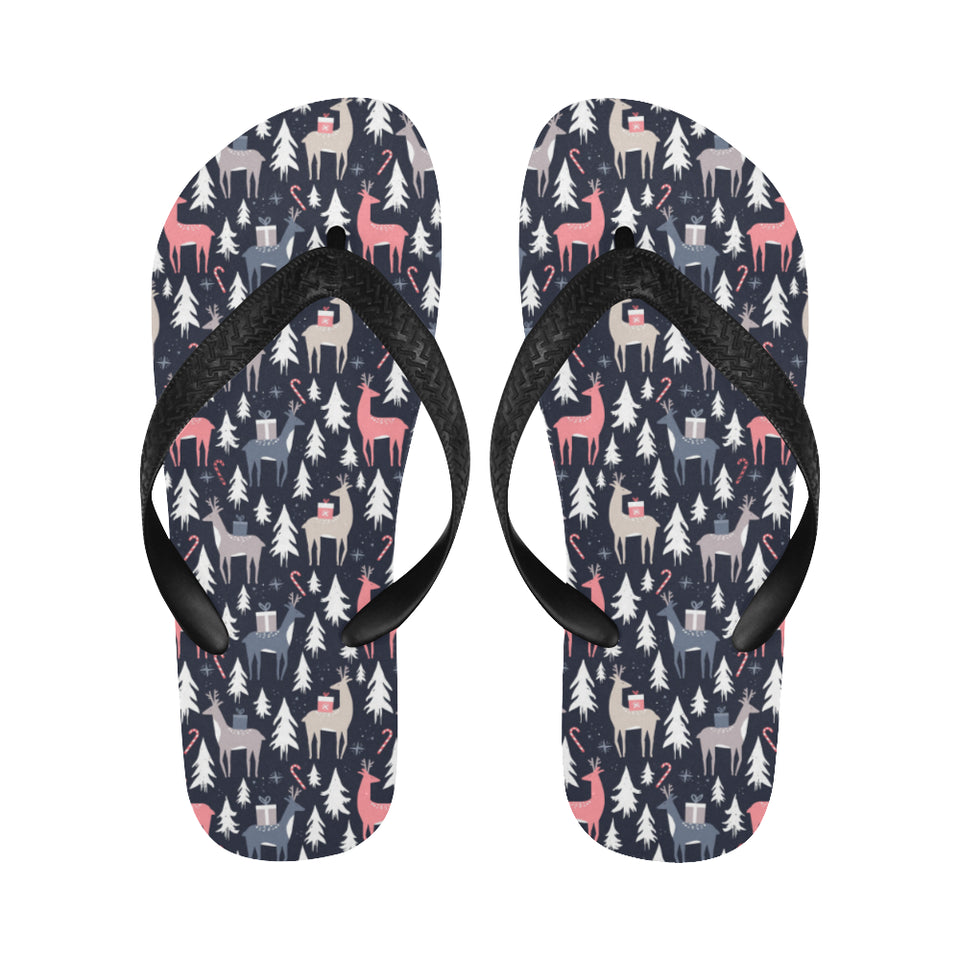 Deers Winter Christmas pattern Unisex Flip Flops