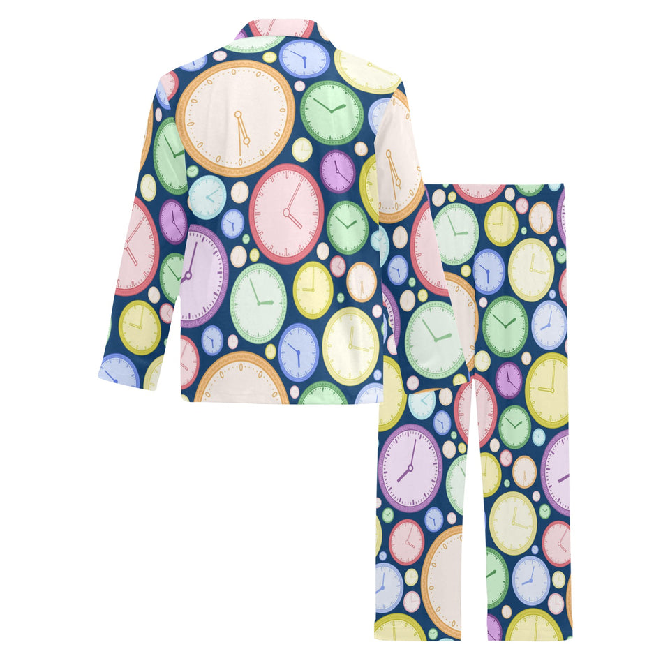 Colorful clock background Men's Long Pajama Set