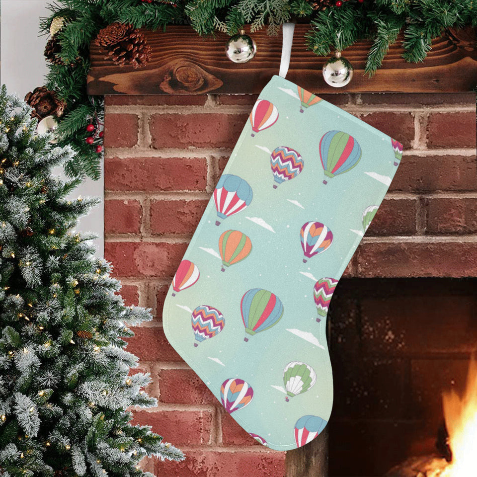 Hot Air Balloon design Pattern Christmas Stocking