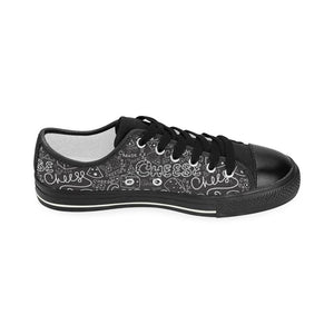 Handwritten cheese pattern Kids' Boys' Girls' Low Top Canvas Shoes Black