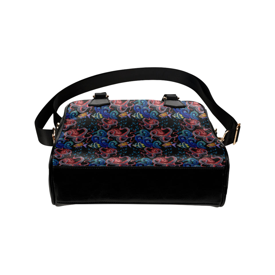 Octopus sea wave tropical fishe pattern Shoulder Handbag