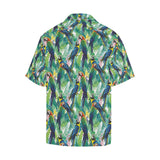 Colorful parrot exotic flower leaves Men's All Over Print Hawaiian Shirt