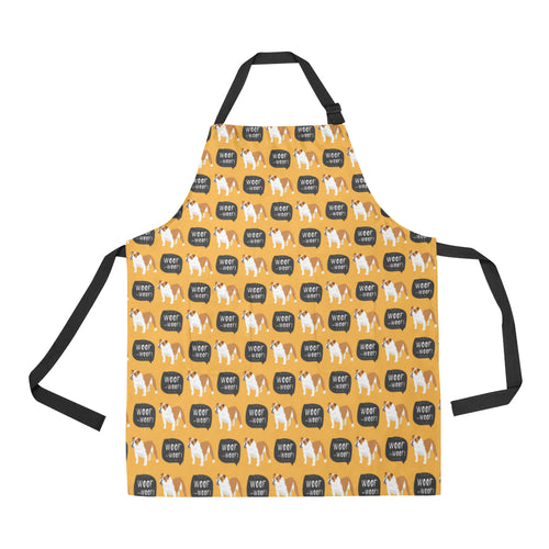 English Bulldog Pattern Print Design 04 All Over Print Adjustable Apron