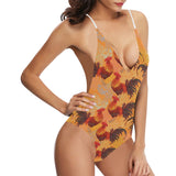 red rooster chicken cock pattern Women's One-Piece Swimsuit