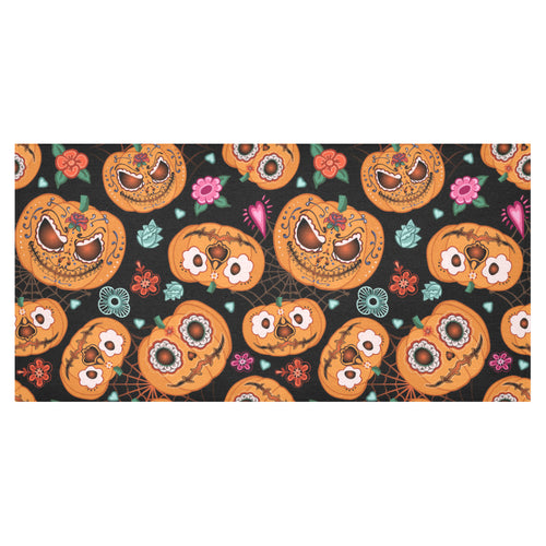 Pumpkin flowers spiderweb Halloween theme Tablecloth
