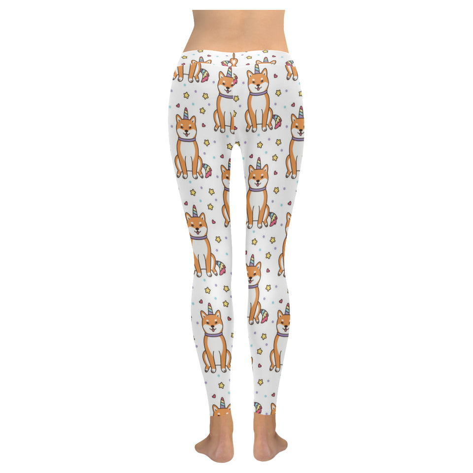 shiba inu unicorn costume horn colorful tail patte Women's Legging Fulfilled In US