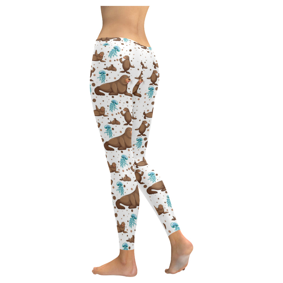 sea lion Seals jellyfish pattern Women's Legging Fulfilled In US