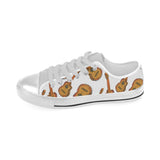 Paint Guitar Pattern Men's Low Top Shoes White