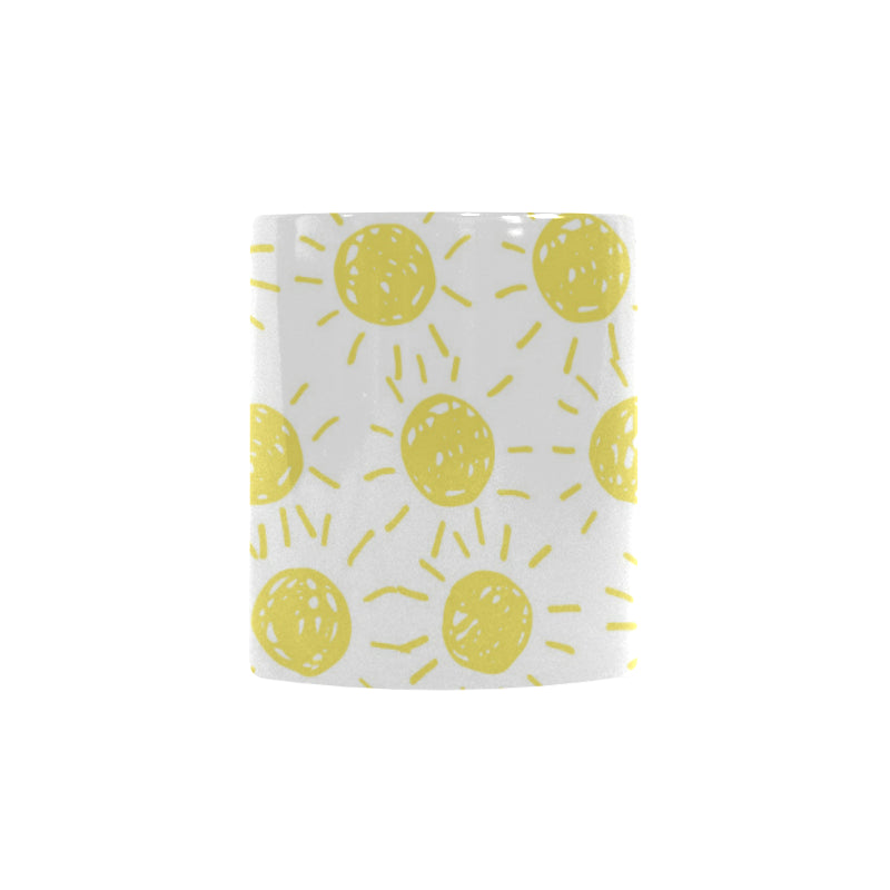 hand drawn sun pattern Morphing Mug Heat Changing Mug