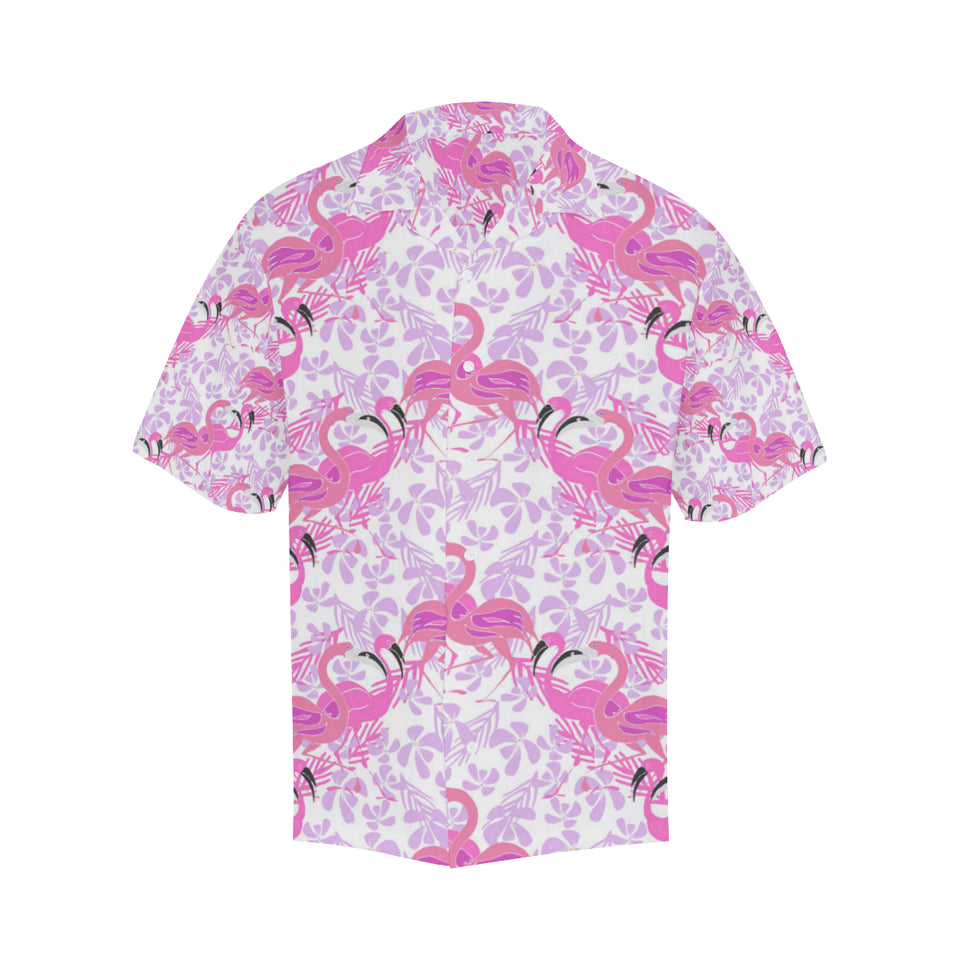 Pink flamingo flower pattern Men's All Over Print Hawaiian Shirt