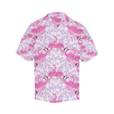 Pink flamingo flower pattern Men's All Over Print Hawaiian Shirt