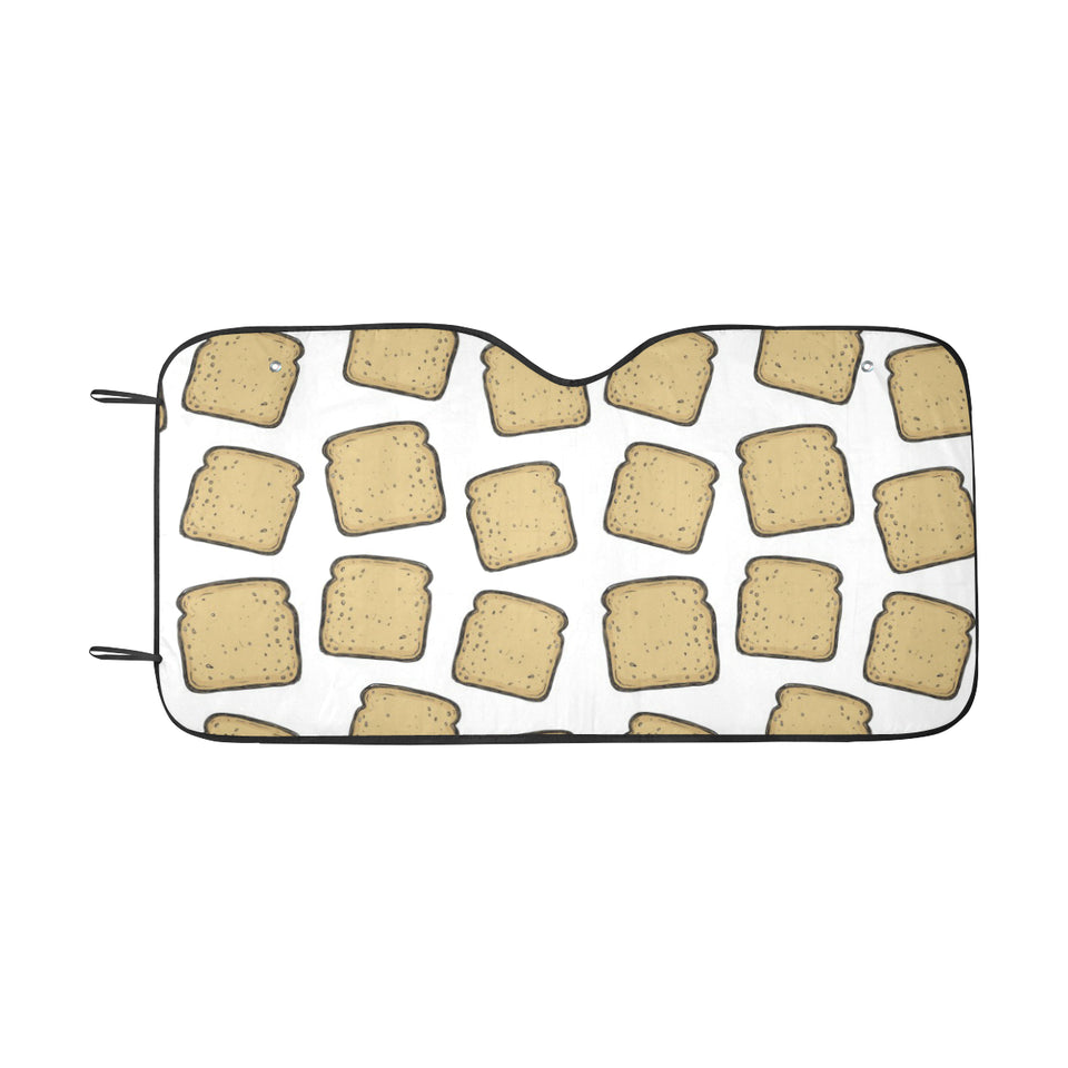 Bread Toast Pattern Print Design 03 Car Sun Shade