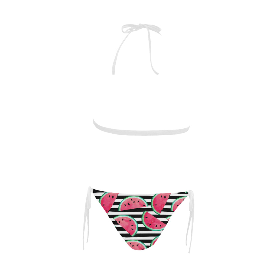 Watercolor paint textured watermelon pieces Sexy Bikinis Two-Piece Swimsuits