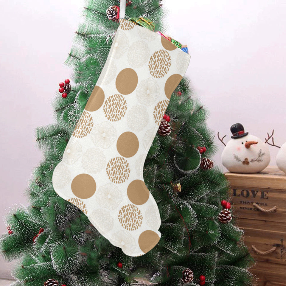 Gold Texture mushroom pattern Christmas Stocking