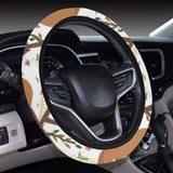 Sloths hanging on the tree pattern Car Steering Wheel Cover