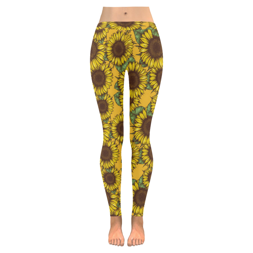 Sunflower pattern Women's Legging Fulfilled In US