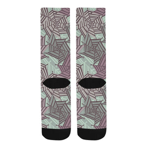 Spider web cobweb design color pattern Crew Socks