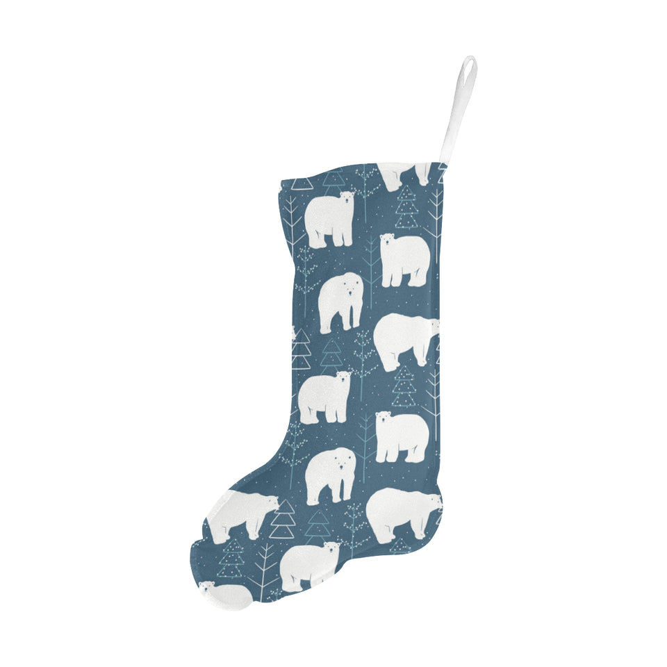 polar bear mother her child pattern Christmas Stocking