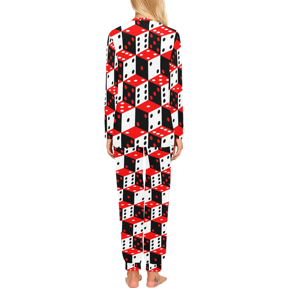 Dice Pattern Print Design 02 Women's All Over Print Pajama Set