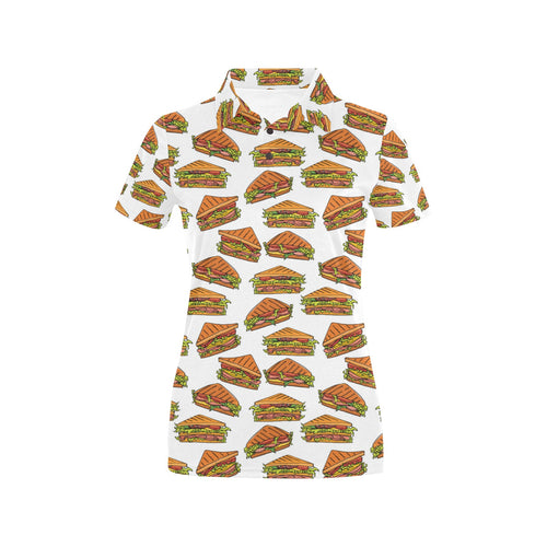 Sandwich Pattern Print Design 02 Women's All Over Print Polo Shirt