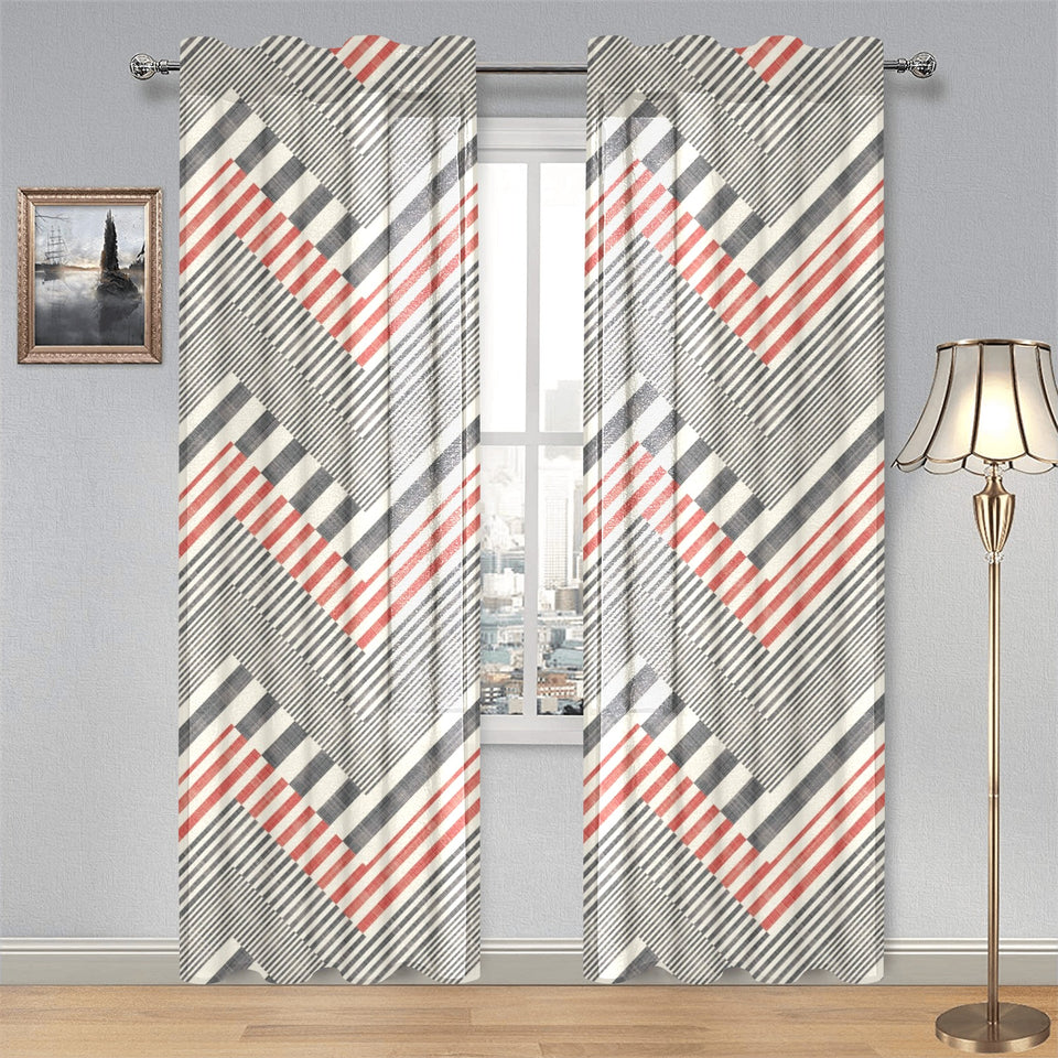 zigzag chevron striped pattern Gauze Curtain
