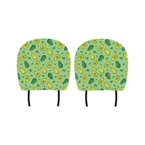 Avocado pattern green background Car Headrest Cover