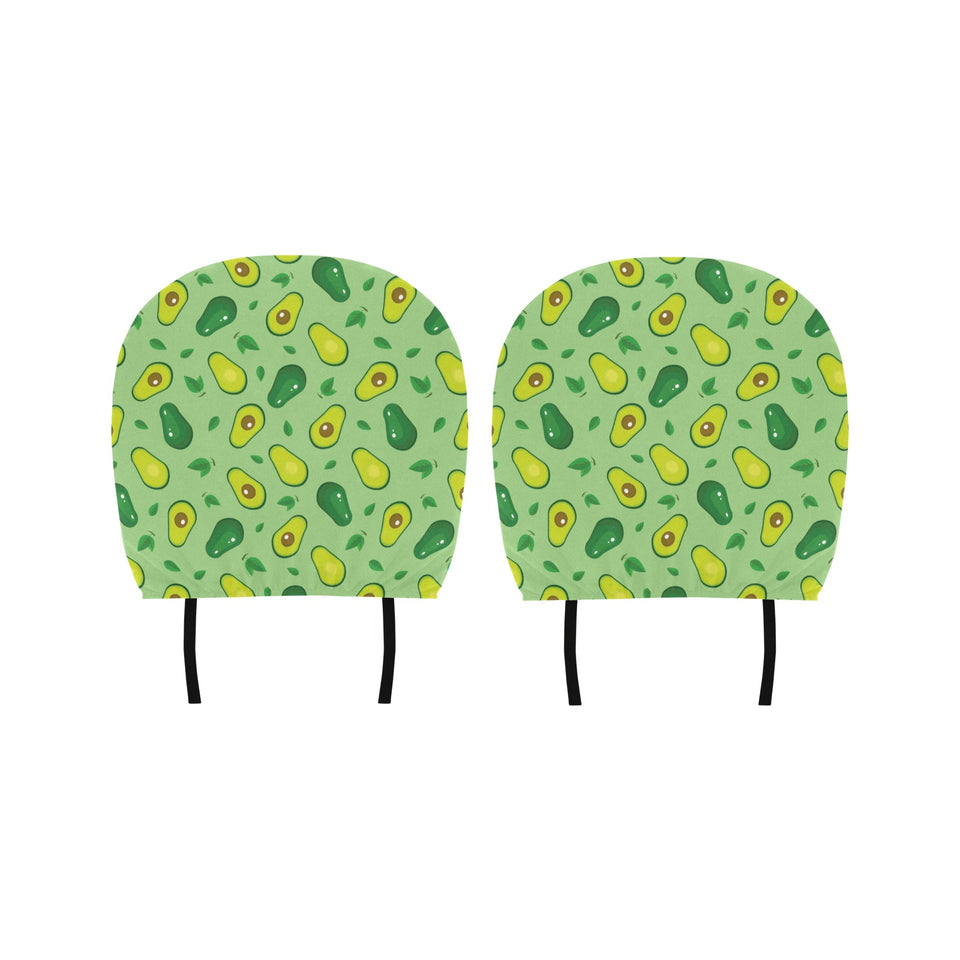 Avocado pattern green background Car Headrest Cover