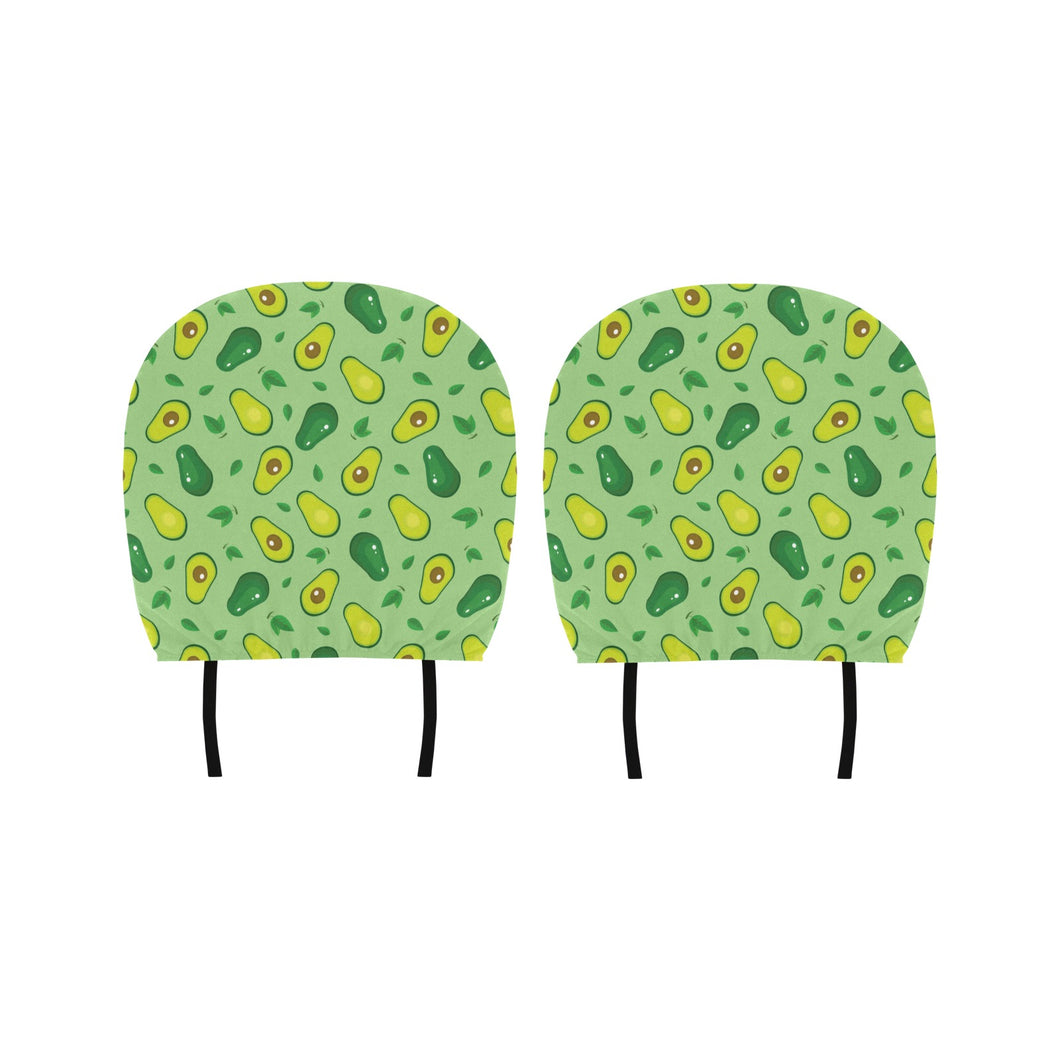 Avocado pattern green background Car Headrest Cover