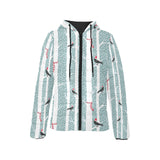 Crows christmas hat scarf Women's Padded Hooded Jacket