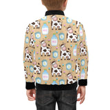 Cow bottle of milk pattern Kids' Boys' Girls' Bomber Jacket