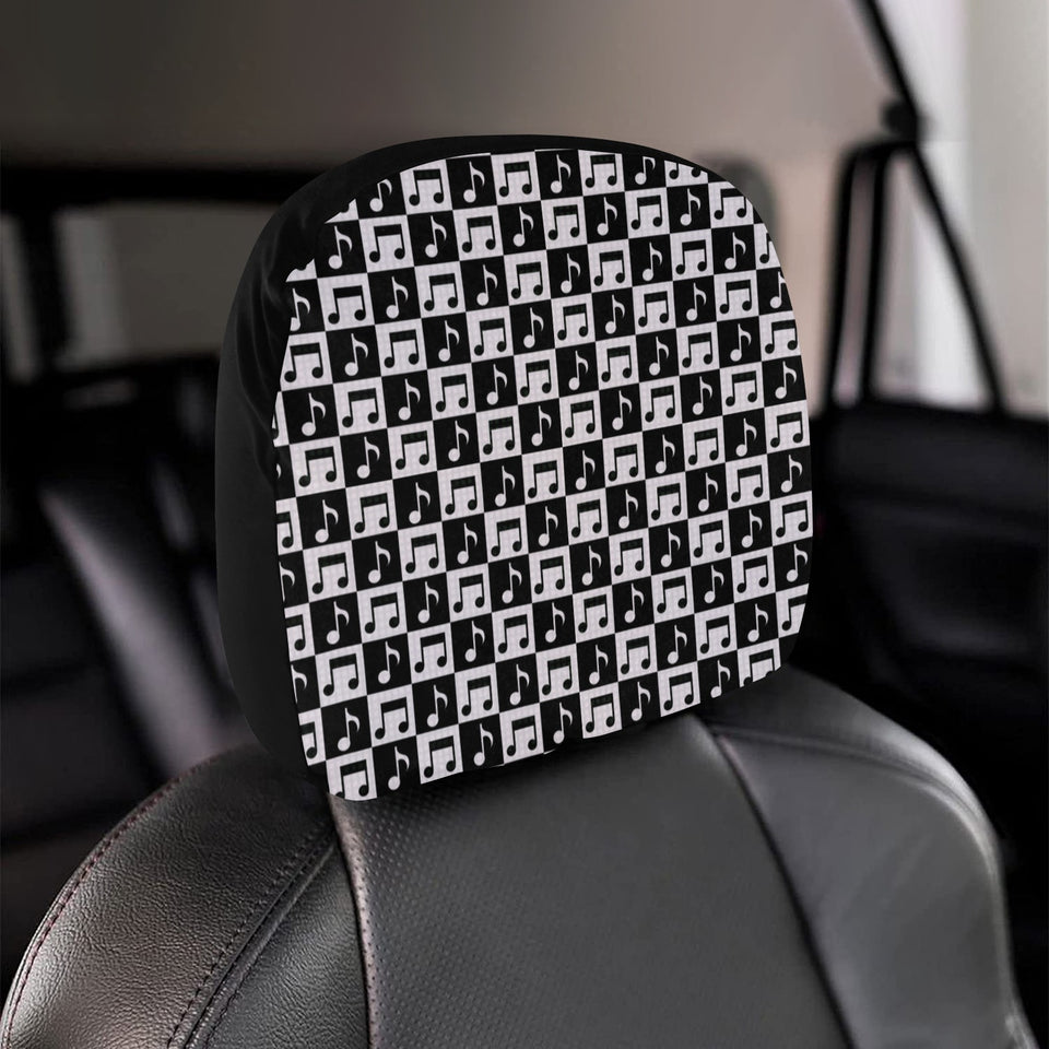 Music Notes Pattern Print Design 01 Car Headrest Cover