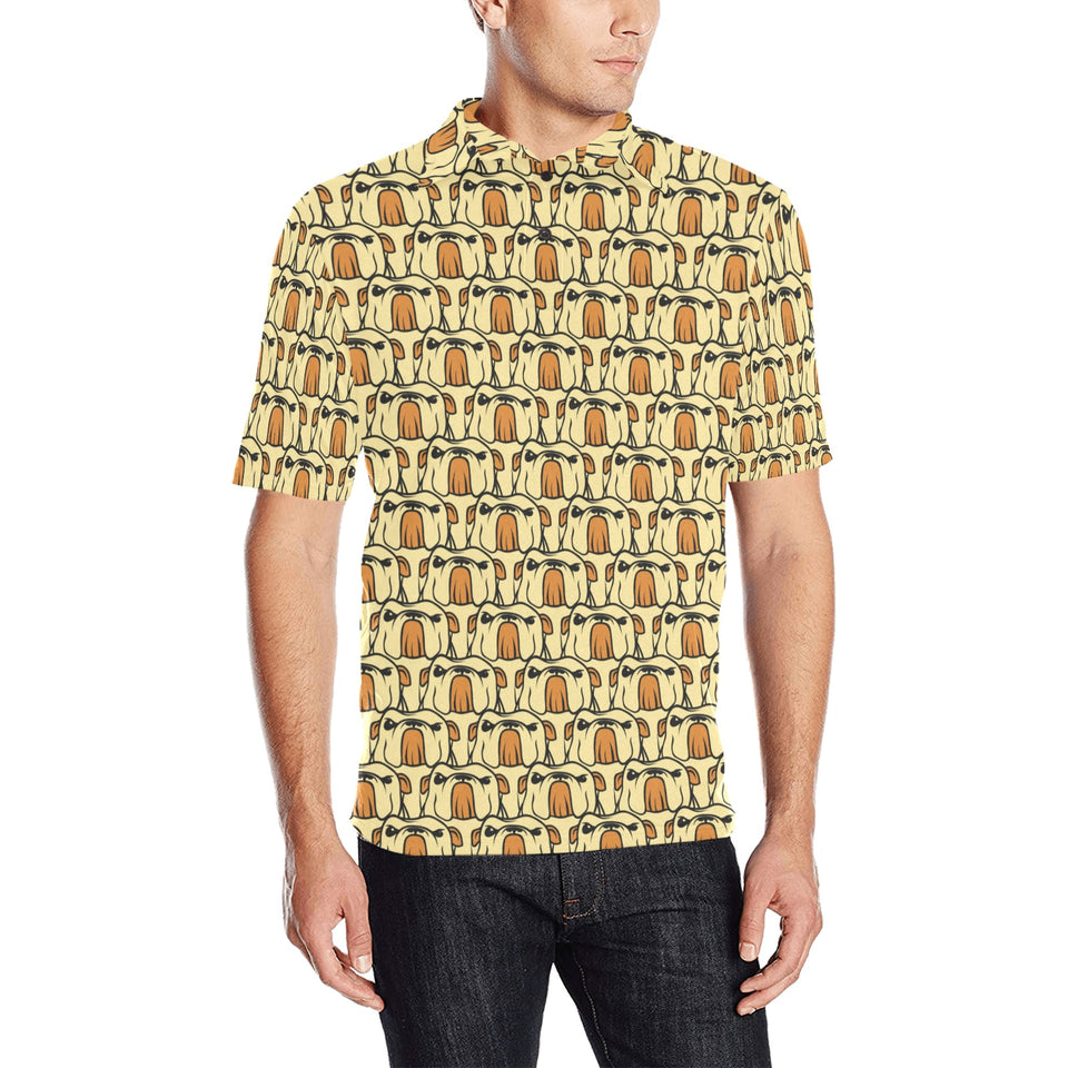 English Bulldog Pattern Print Design 02 Men's All Over Print Polo Shirt