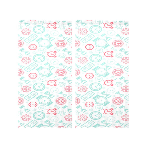 Clock time pattern blackground Gauze Curtain