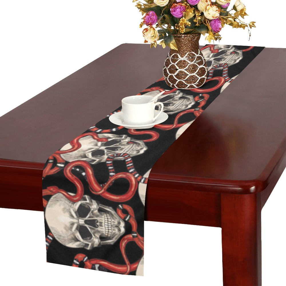 Red snake skull pattern Table Runner