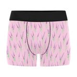 Lavender pattern pink background Men's All Over Print Boxer Briefs Men's Underwear