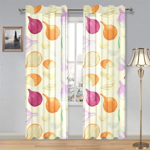 Onion garlic white red pattern Gauze Curtain