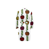 colorful apples leave zebra stripe Men's Long Sleeve Belted Night Robe