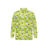 Jack Russel Pattern Print Design 01 Men's Long Sleeve Polo Shirt