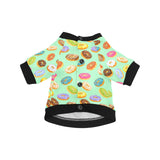 Colorful donut pattern green background All Over Print Pet Dog Round Neck Fuzzy Shirt