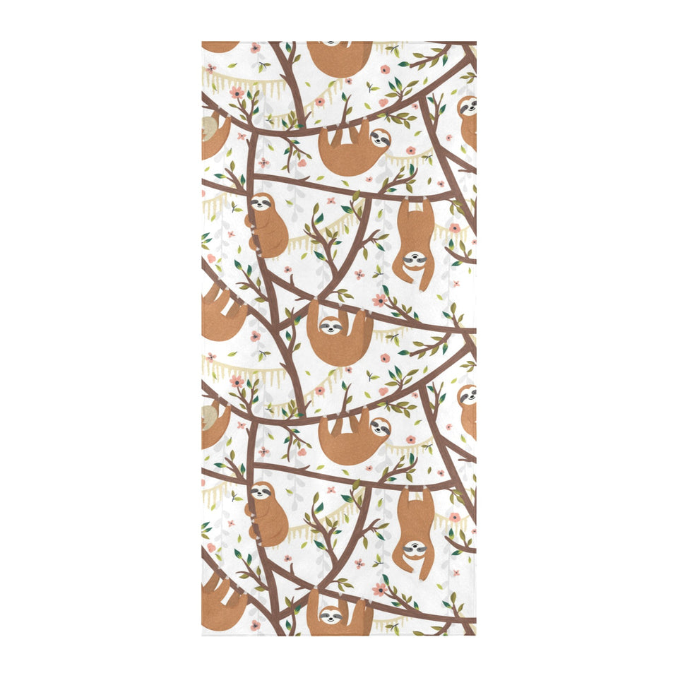 Sloths hanging on the tree pattern Beach Towel