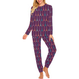 Eiffel Tower Pattern Print Design 05 Women's All Over Print Pajama Set