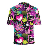 heart dot wave star creative design pattern Men's All Over Print Polo Shirt