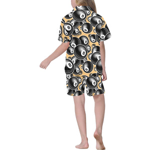 Billiard Ball Pattern Print Design 04 Kids' Boys' Girls' V-Neck Short Pajama Set