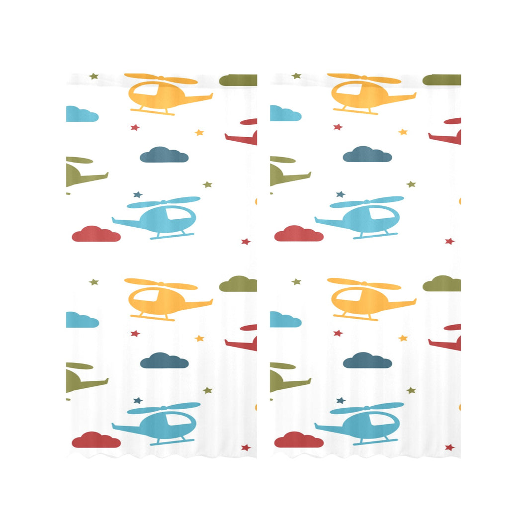 Colorful helicopter pattern Gauze Curtain