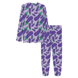 Eggplant Pattern Print Design 03 Women's All Over Print Pajama Set