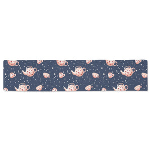 Tea pots Pattern Print Design 04 Table Runner