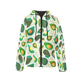 Avocado design pattern Women's Padded Hooded Jacket