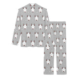 Bull Terrier Pattern Print Design 05 Women's Long Pajama Set
