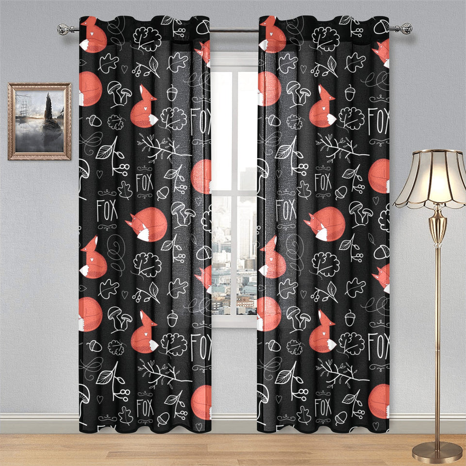 fox sleeping fox pattern Gauze Curtain