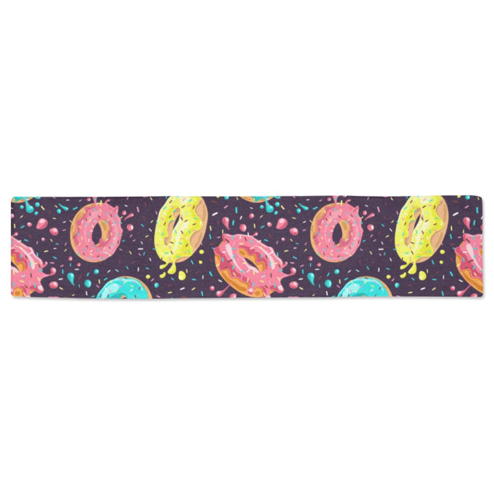 Colorful donut glaze pattern Table Runner